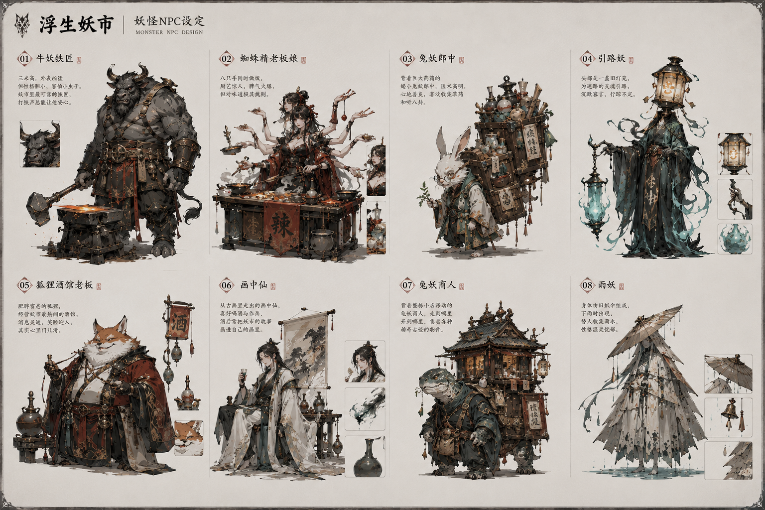 浮生妖市怪物与 NPC 设计